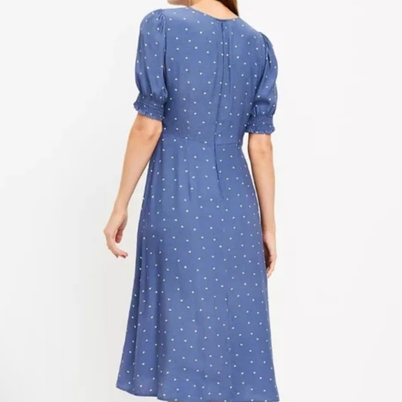 Loft Heart Smocked Cuff Midi Dress NWT size 10 - Picture 6 of 6